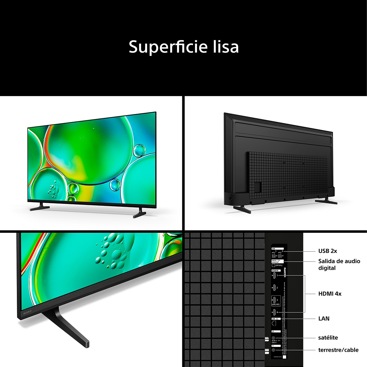 TV 50" Sony BRAVIA 2 II 50S25M2, UHD 4K HDR Direct LED, Dolby, Vision/Atmos, Google TV/Cast, Apple Airplay, Eco Dashboard, Game Menu, ideal PS5, 50 Hz Negro-7