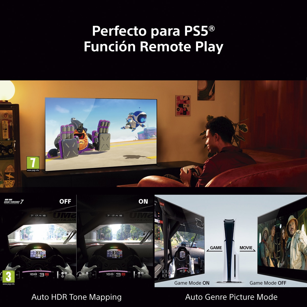 TV 55" Sony BRAVIA 2 II 55S25M2, UHD 4K HDR Direct LED, Dolby, Vision/Atmos, Google TV/Cast, Apple Airplay, Eco Dashboard, Game Menu, ideal PS5, 50 Hz Negro-10