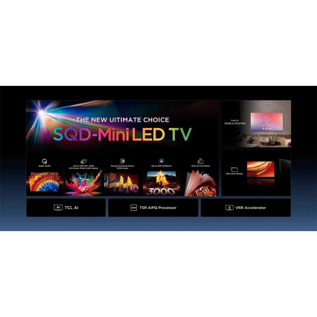 TV SQD-MiniLED 139cm (55") TCL 55C8L, 4K HDR 3000 nits, Google TV, 144Hz, Dolby Vision & Atmos, Audio by Bang & Olufsen Acero oscuro-3