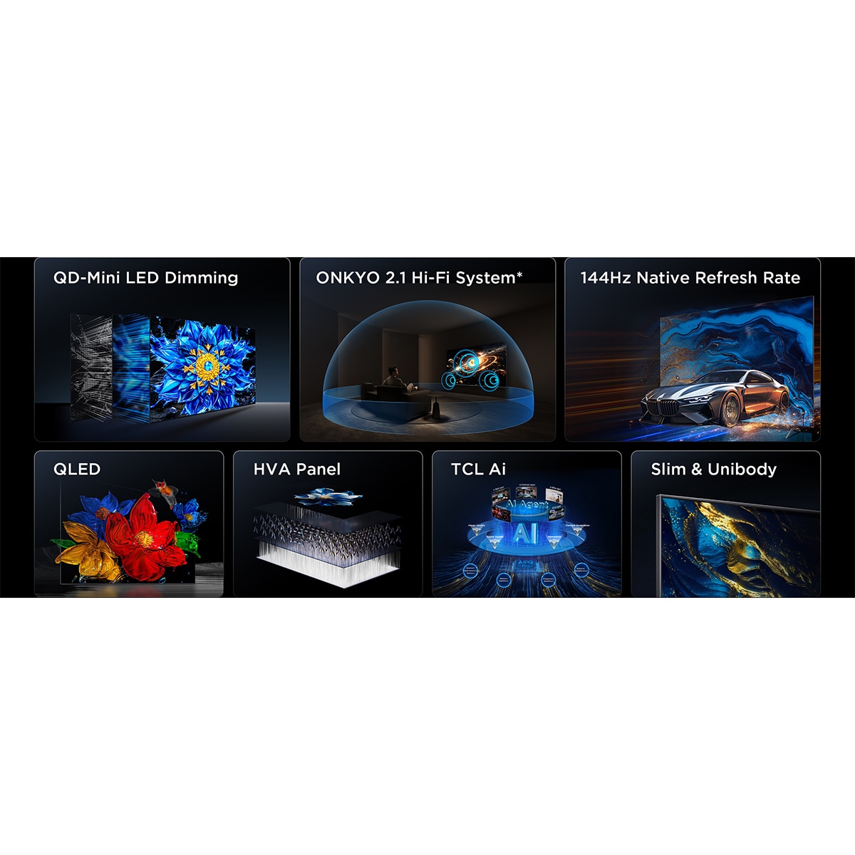 TV QD-MiniLED 139cm (55") TCL 55P8L, 4K HDR, Google TV, 144Hz VRR, Dolby Vision & Atmos Acero oscuro-6