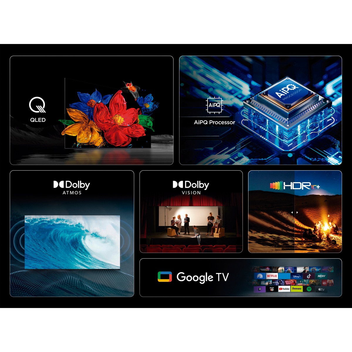 TV QLED TCL 50T69C 126cm (50"), 4K HDR, Direct LED, Google TV, Dolby Vision & Atmos, HDR10+, Game Master Acero oscuro-3