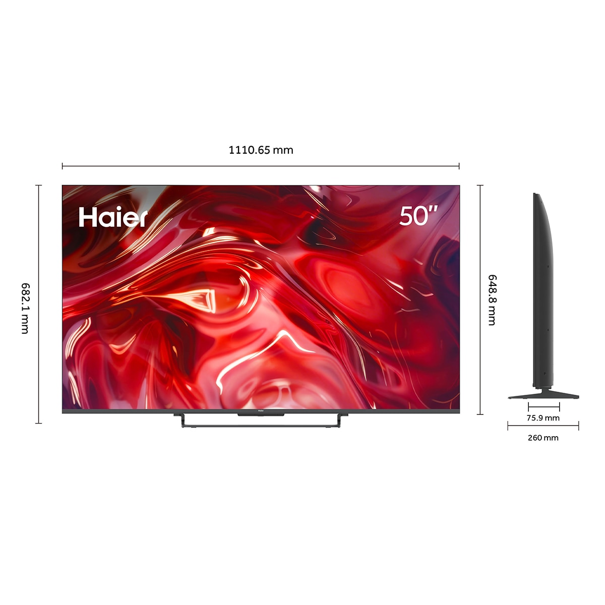TV QLED 126 cm (50)" Haier S85 H50S85GUX 4K UHD, 60Hz DLG120Hz, Google TV, HDR10+, Dolby ATMOS, AIPQ (AI Picture Quality) Negro-2