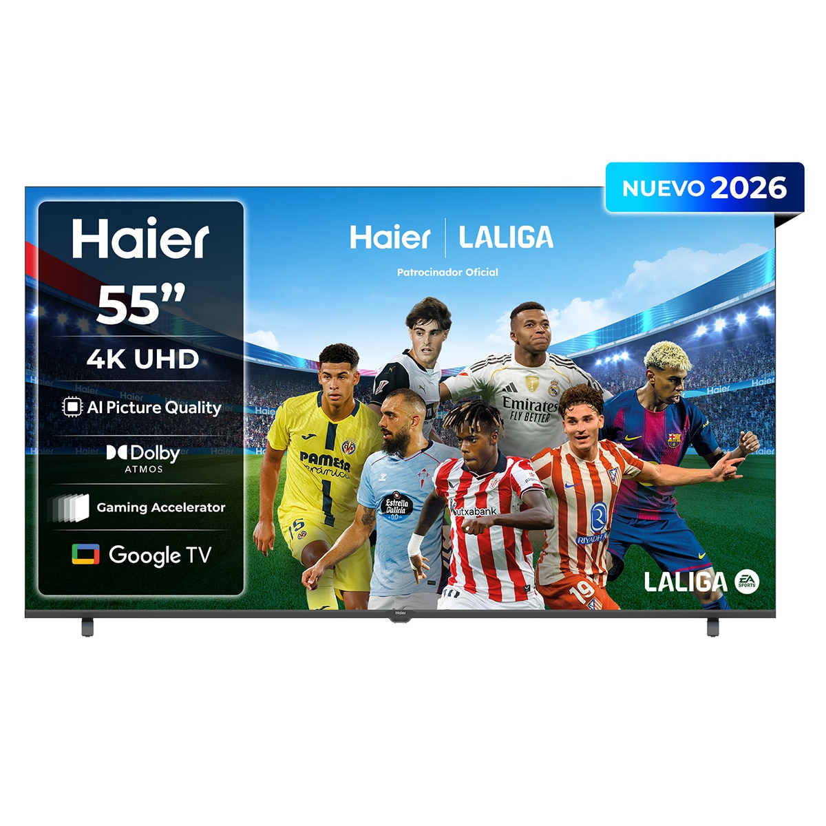 Imagen 0 de TV LED 139 cm (55") Haier K85 H55K85GUX 4K UHD, 60Hz, Google TV, HDR10, Dolby Audio, AIPQ (AI Picture Quality)