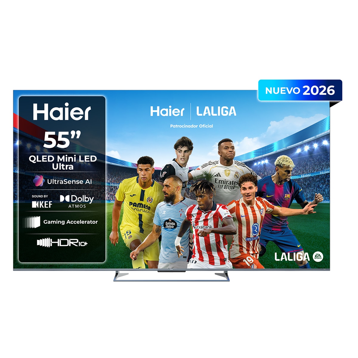 Haier - TV Mini LED 138,7 cm (55”) Haier M90 H55M90GUX 4K UHD, 144Hz, Google TV, HDR10+, Dolby Vision IQ, Dolby Atmos.