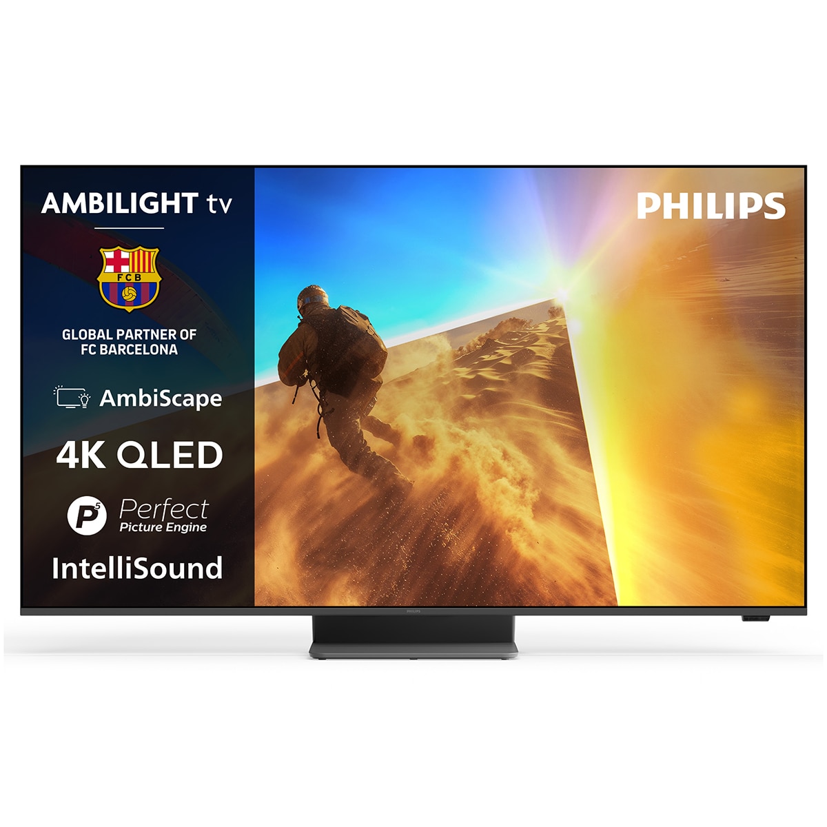 Imagen 0 de TV QLED 139cm (55") Philips Ambilight Ambiscape 55PQS8701, 4K UHD 60Hz, P5 Picture Engine HDR10+, Smart TV Titan OS, Dolby Atmos DTS:X,  Intellisound