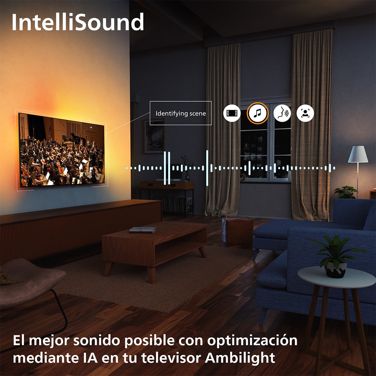 TV QLED 139cm (55") Philips Ambilight Ambiscape 55PQS8701, 4K UHD 60Hz, P5 Picture Engine HDR10+, Smart TV Titan OS, Dolby Atmos DTS:X,  Intellisound Negro-10