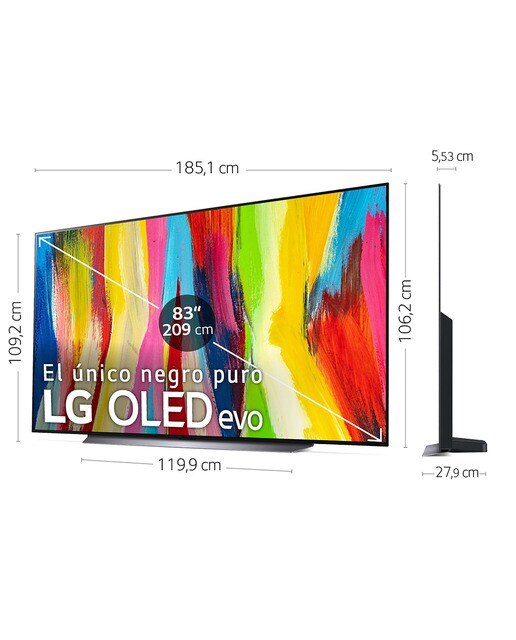 TV OLED 210 cm (83'') LG OLED83C26LA 4K SmartTV WebOS 22, HDR Dolby Vision, HDR10, Dolby Atmos - Negro Negro-2