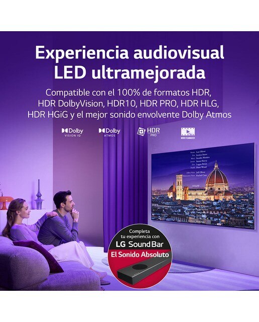 TV LED 189 cm (75'') LG 75QNED876QB 4K SmartTV WebOS 22, HDR Dolby Vision, HDR10, Dolby Atmos - Negro Negro-5