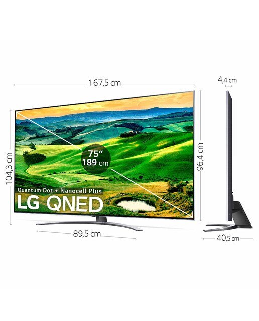 TV LED 189 cm (75'') LG 75QNED816QA 4K SmartTV WebOS 22, HDR10, HLG, Sonido Dolby Digital Plus & AC4 - Negro Negro-2