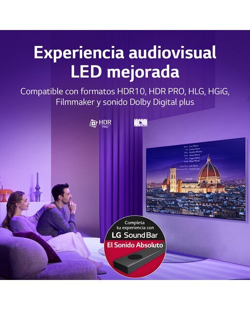 TV LED 189 cm (75'') LG 75QNED816QA 4K SmartTV WebOS 22, HDR10, HLG, Sonido Dolby Digital Plus & AC4 - Negro Negro-5
