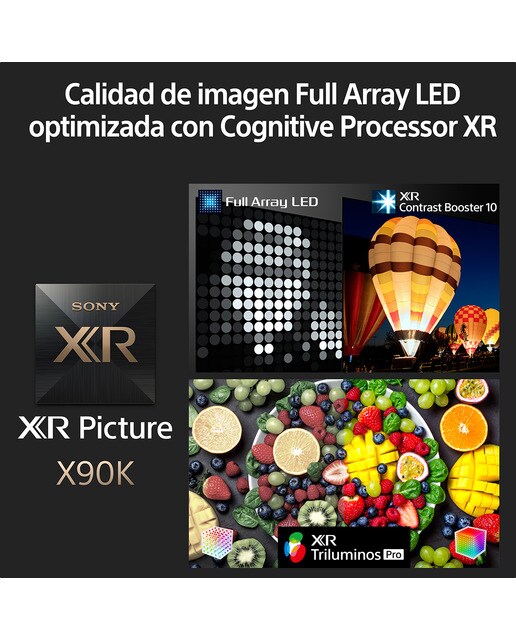 TV LED 190,50 cm (75") Sony XR-75X90K BRAVIA XR Full Array Google TV, 4K HDR, XR Cognitive Processor, XR Triluminos Pro - Negro Negro-3