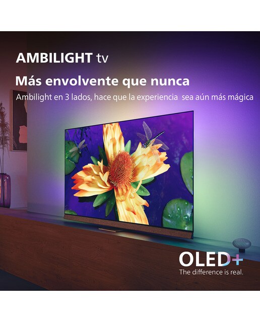 TV OLED 164 cm (65") Philips 65OLED907/12 UHD 4K, Android TV con inteligencia artificial, HDR10+, Dolby Vision & Dolby Atmos Plata-3