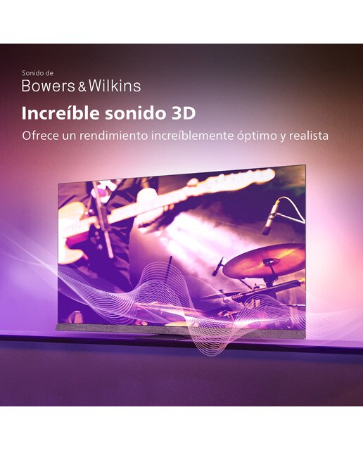 TV OLED 164 cm (65") Philips 65OLED907/12 UHD 4K, Android TV con inteligencia artificial, HDR10+, Dolby Vision & Dolby Atmos Plata-4