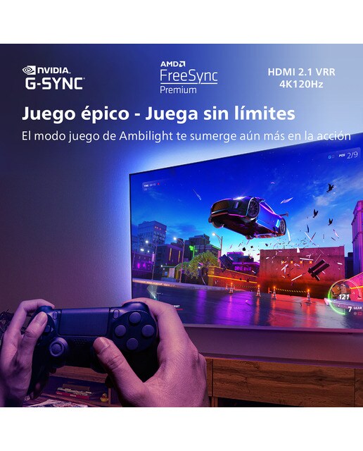 TV OLED 164 cm (65") Philips 65OLED907/12 UHD 4K, Android TV con inteligencia artificial, HDR10+, Dolby Vision & Dolby Atmos Plata-8
