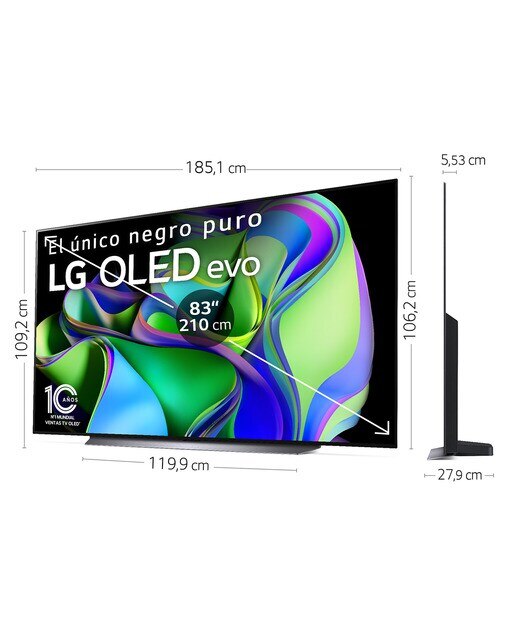 TV OLED 210 cm (83") LG OLED83C36LA evo 4K, Dolby Vision/Dolby ATMOS, Smart TV webOS23 - Plata oscuro Plata oscuro-2