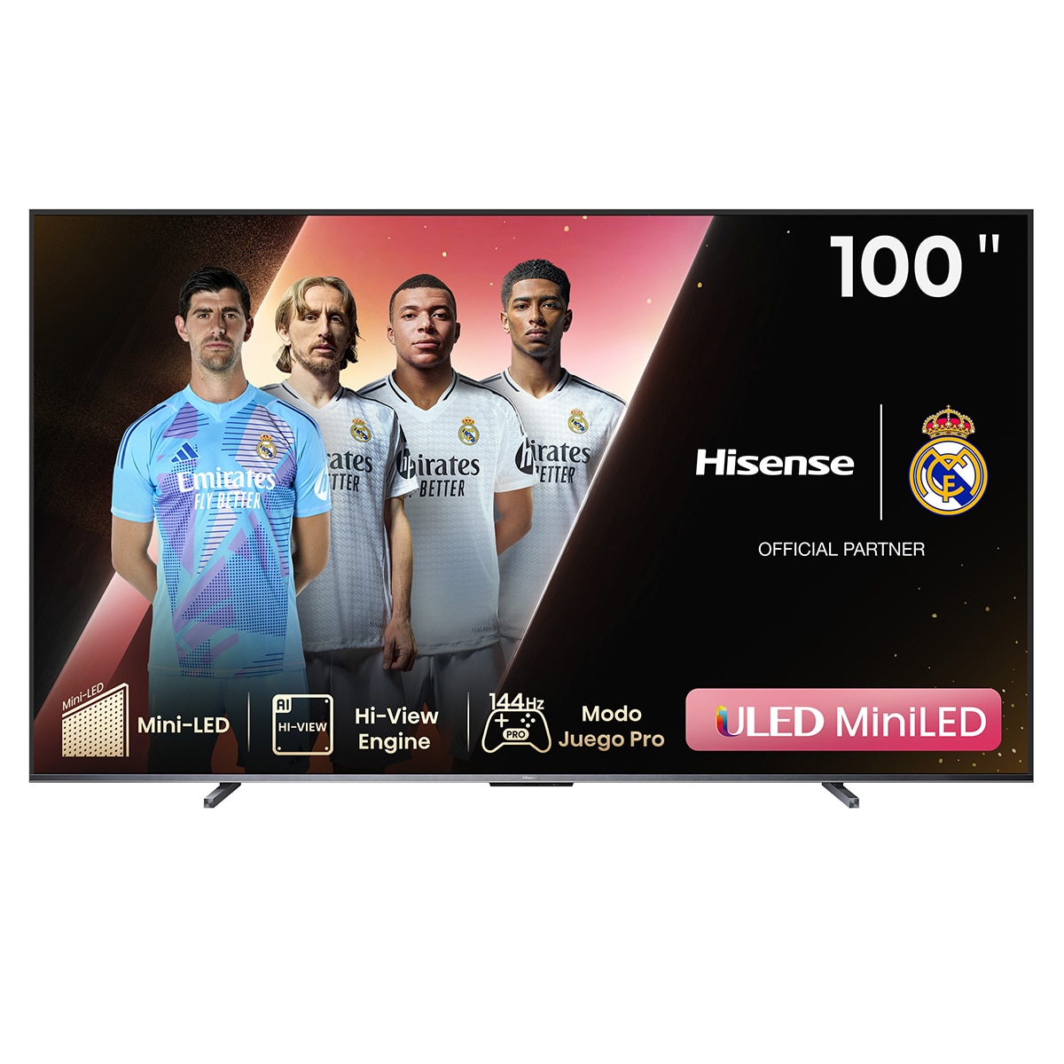TV Mini LED 254 cm (100") Hisense 100U7KQ, UHD 4K Smart TV Gris carbón-1