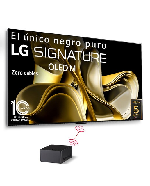 LG - TV OLED 247 cm (97") LG OLED Signature 4K M3 Inalámbrico con Smart TV webOS23 actualizable, para colgar en pared con soporte incluido.