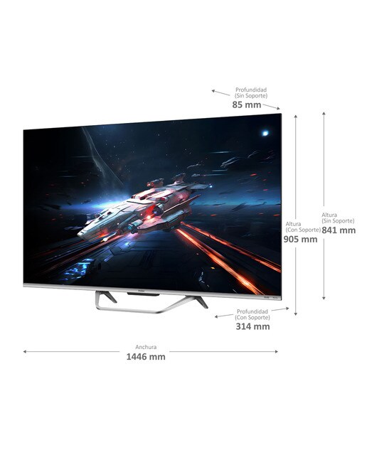 TV QLED 165 cm (65") Haier H65Q800UX Q8 Series, 4K UHD, Smart TV Google TV, Dolby Atmos Plata-4