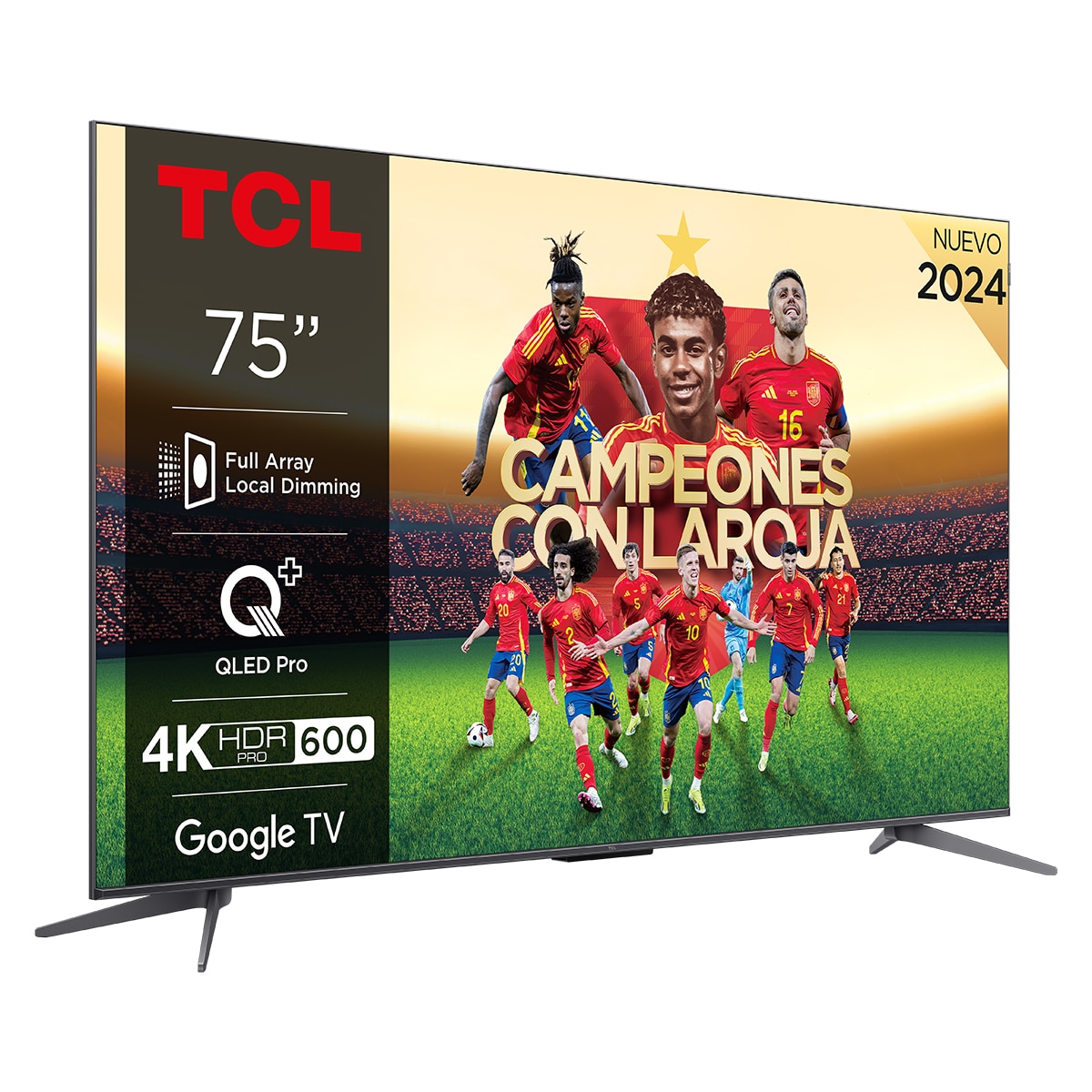 TV QLED 190,5 cm (75") TCL 75C655 PRO, 4K UHD, Smart TV by Google TV, Dolby Vision y Atmos, compatible con Google Assistant Titanio-1