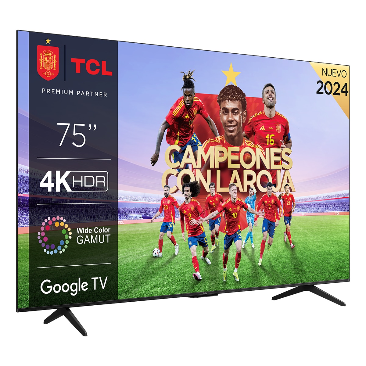 TV LED 190,5 cm (75") TCL 75P755, 4K UHD HDR, Wide Color Gamut, Smart TV by Google TV, Dolby Vision y Atmos, compatible con Google Assistant Titanio-1