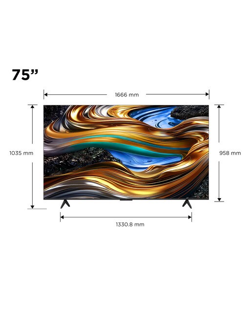 TV LED 190,5 cm (75") TCL 75P755, 4K UHD HDR, Wide Color Gamut, Smart TV by Google TV, Dolby Vision y Atmos, compatible con Google Assistant Titanio-2
