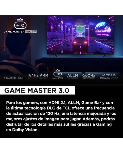 TV LED 165,1 cm (65") TCL 65P755, 4K UHD HDR, Wide Color Gamut, Smart TV by Google TV, Dolby Vision y Atmos, compatible con Google Assistant Titanio-6