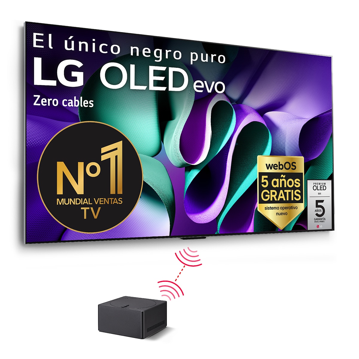 TV OLED evo* 195cm ( 77") LG OLED77M49LA 4K Inalámbrico con Smart TV WebOS24 para instalar en pared con soporte incluido Negro / Plata-1