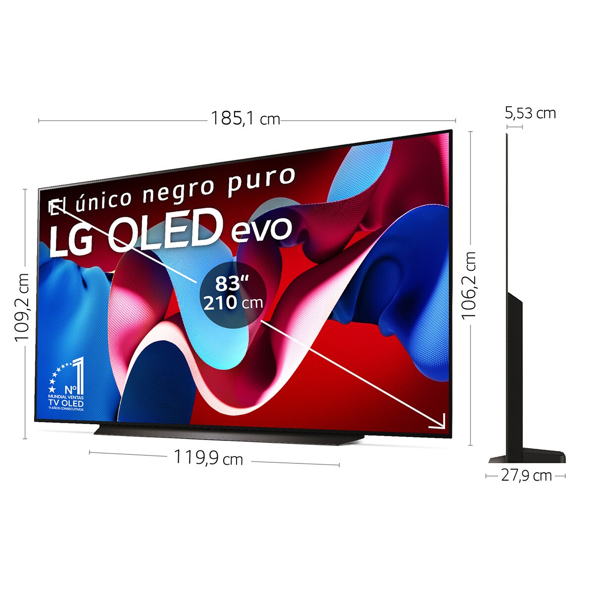 TV OLED 210cm (83") LG OLED83C46LA 4K con Smart TV WebOS24 Negro / Marrón-2