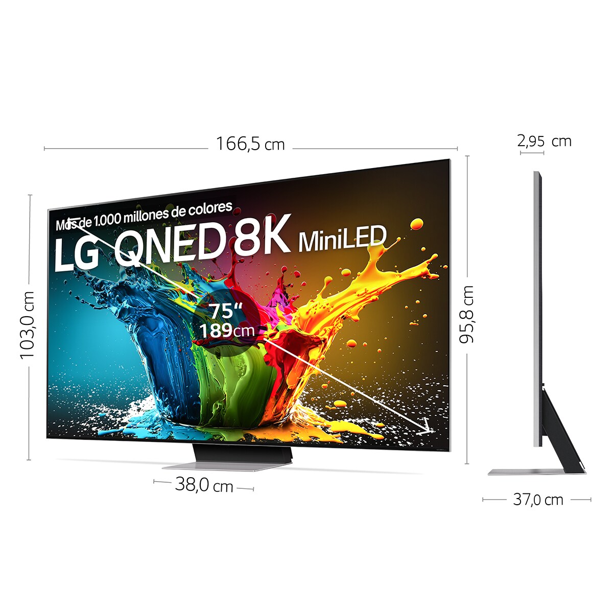 TV QNED MiniLED 189cm (75") LG 75QNED99T9B 8K con Smart TV WebOS24 Negro / Gris-2