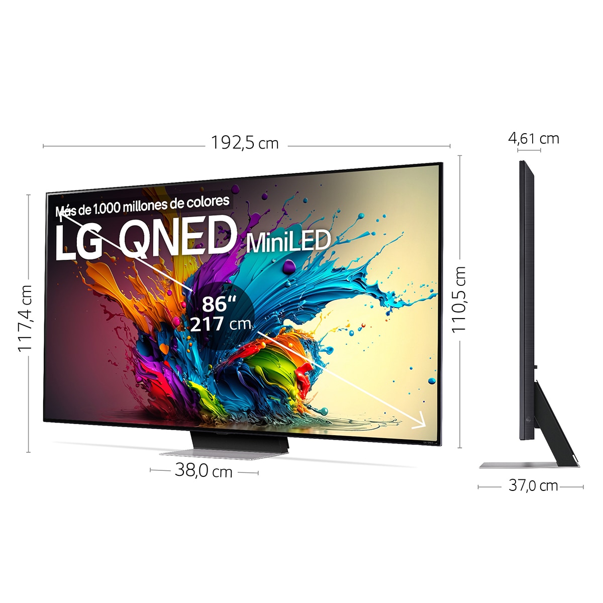 TV QNED MiniLED 217cm (86") LG 86QNED91T6A 4K con Smart TV WebOS24 Negro-2