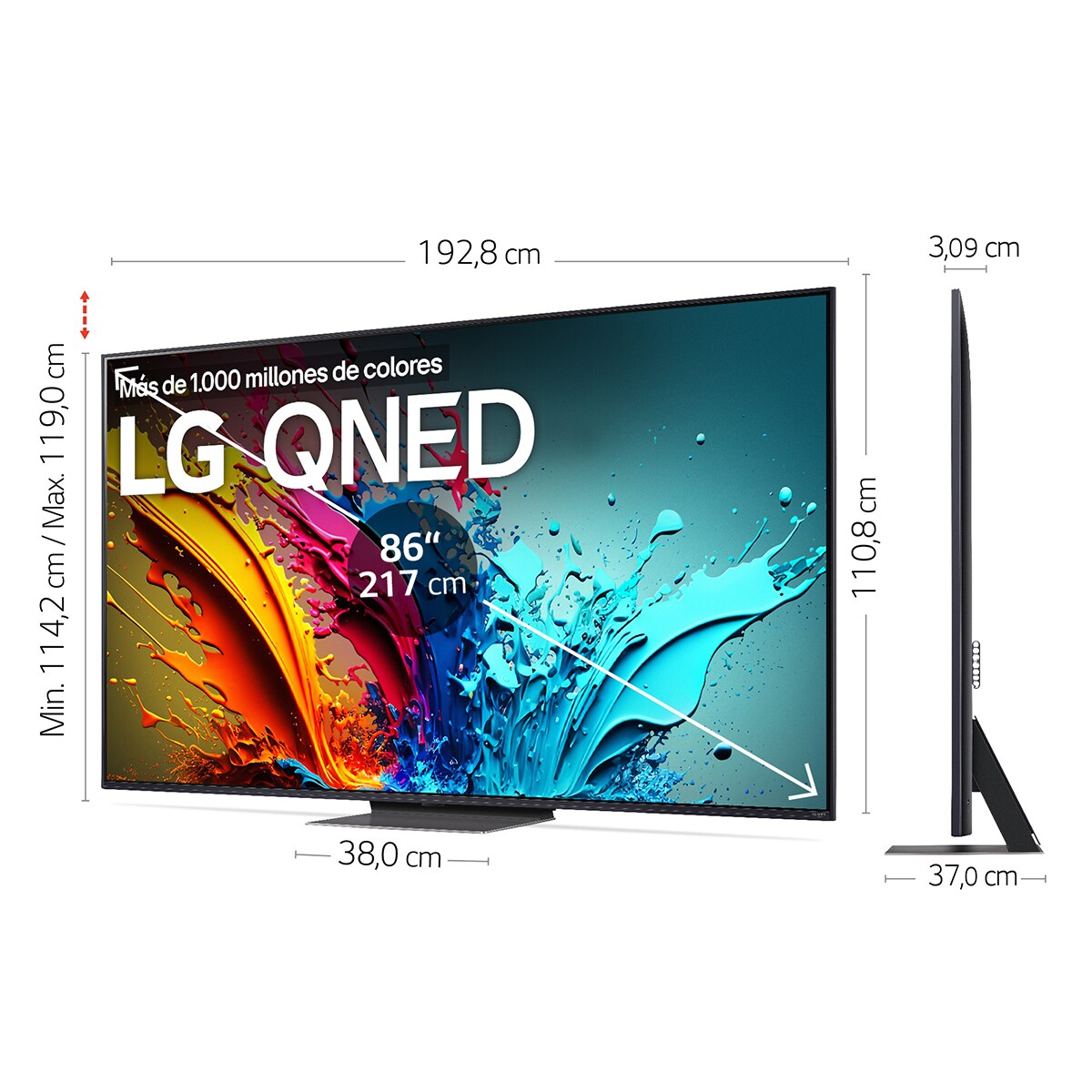TV QNED 217cm (86") LG 86QNED86T6A 4K con Smart TV WebOS24 Negro / Azul-2