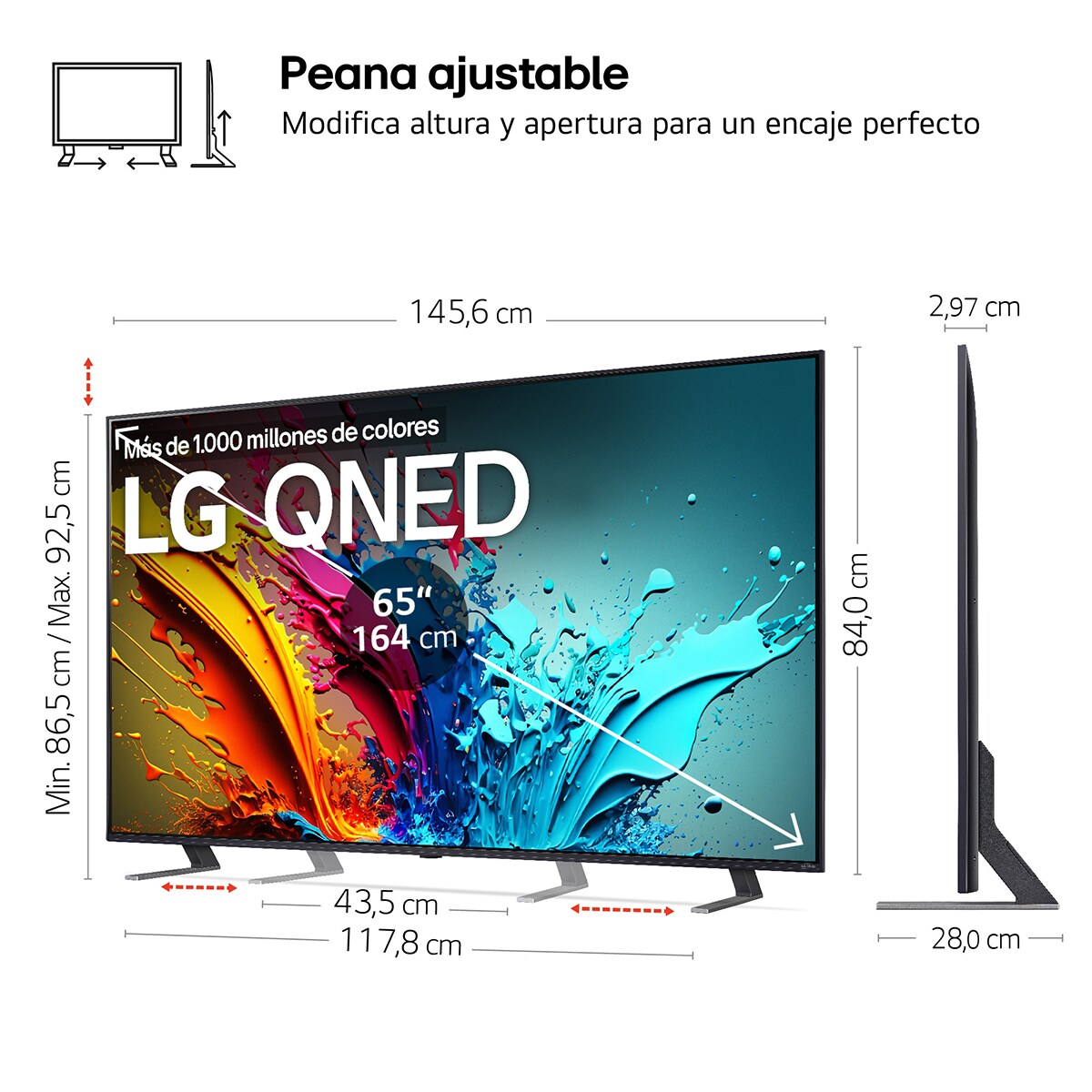 TV QNED 164cm (65") LG 65QNED85T6C 4K con Smart TV WebOS24 Negro / Azul-2