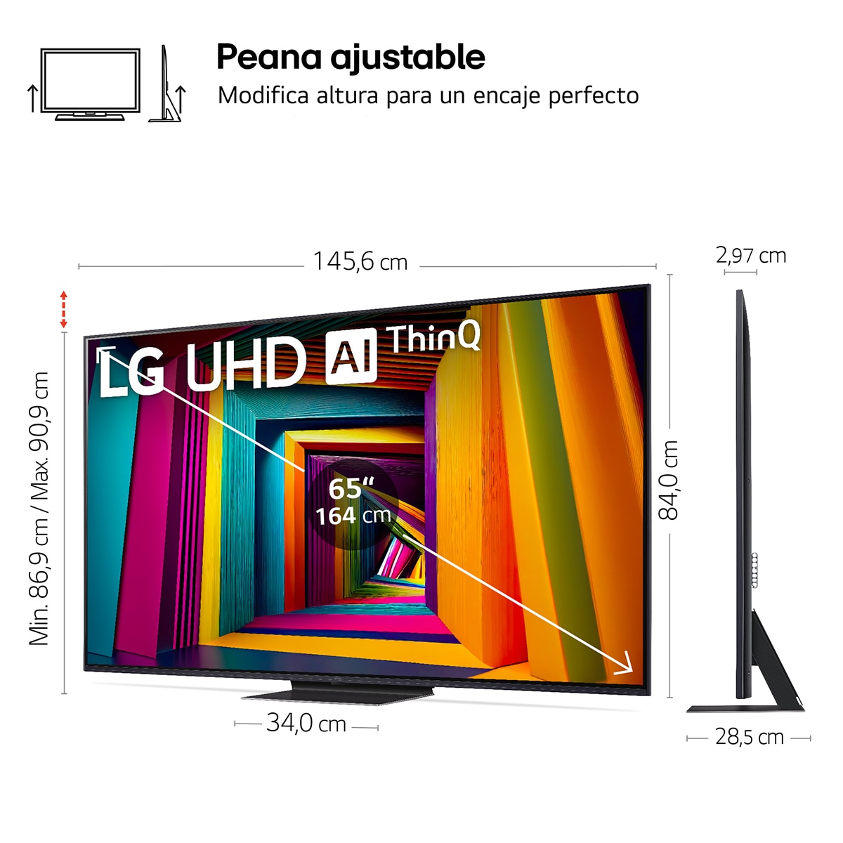 TV LED 164cm (65") LG 65UT91006LA UHD 4K con Smart TV WebOS24 Negro / Azul-2