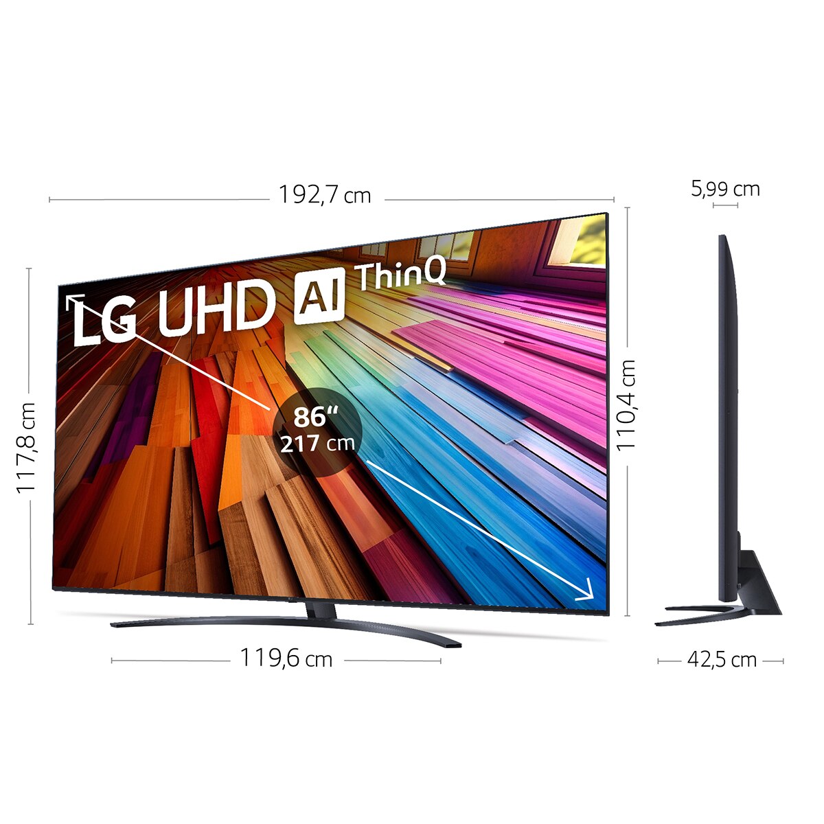 TV LED 217cm (86") LG 86UT81006LA UHD 4K con Smart TV WebOS24 Negro / Azul-2