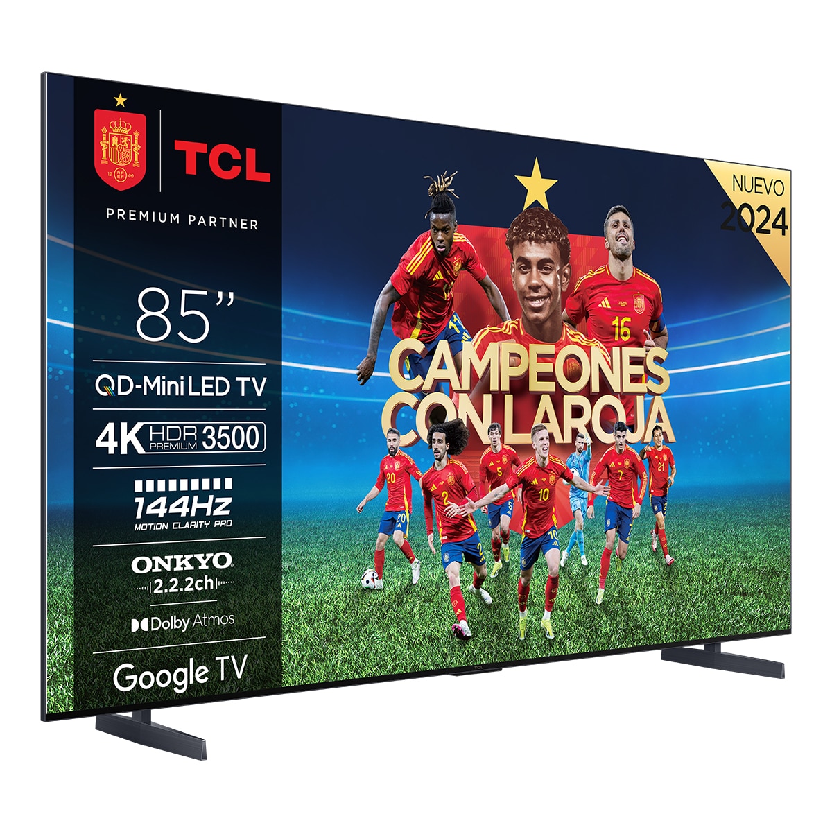 TV QD-MiniLED 215,9cm (85") TCL 85C855, QLED PRO 4K HDR Premium, Smart TV Google TV compatible con Google Assistant Titanio-1
