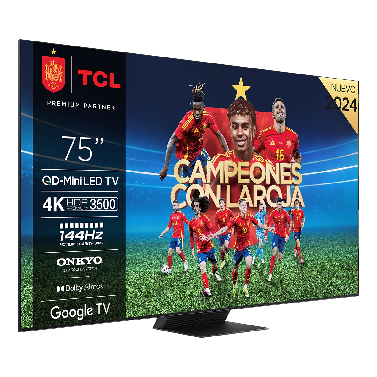 TV QD-MiniLED 190,5cm (75") TCL 75C855, QLED PRO 4K HDR Premium, Smart TV Google TV compatible con Google Assistant Titanio-1