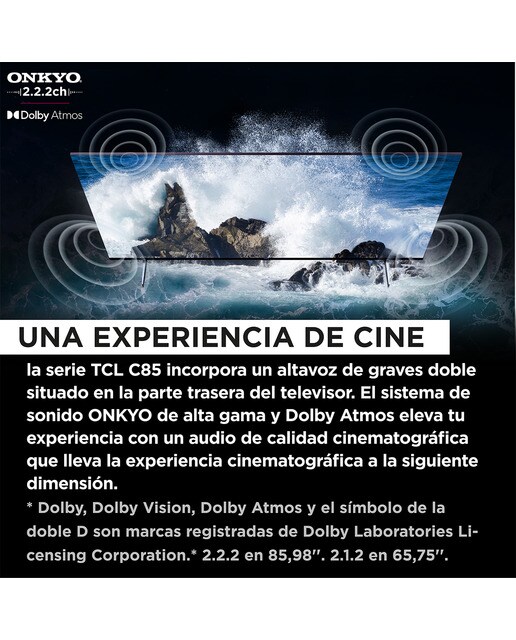 TV QD-MiniLED 190,5cm (75") TCL 75C855, QLED PRO 4K HDR Premium, Smart TV Google TV compatible con Google Assistant Titanio-14