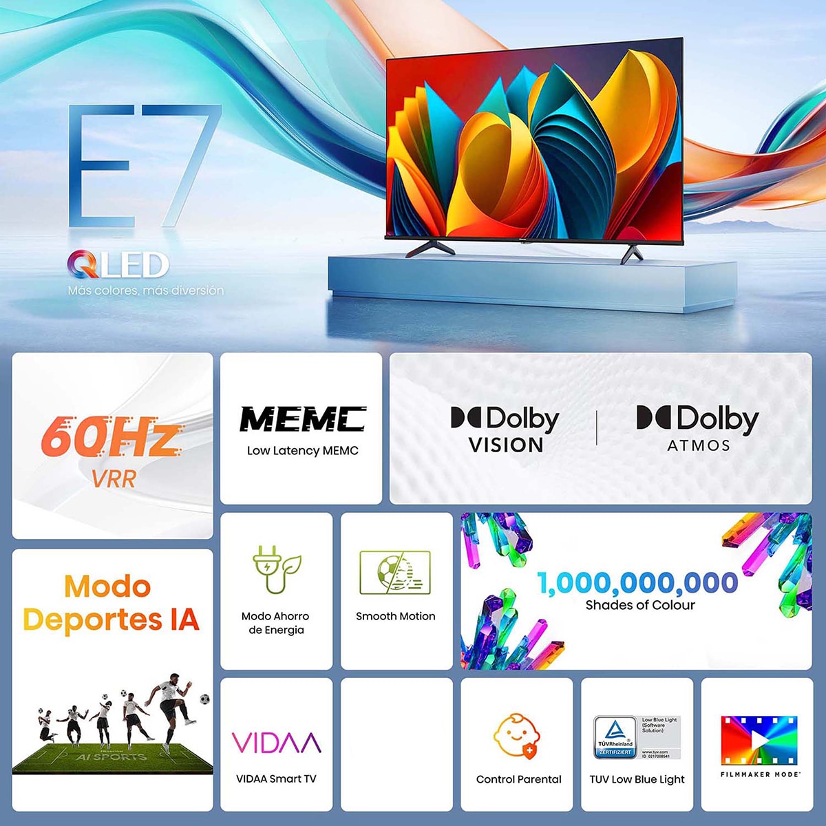 TV QLED 215,9cm (85") Hisense 85E7NQ UHD 4K Smart TV Negro-13