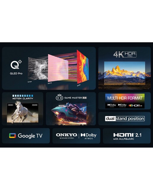 TV QLED 215,9 cm (85") TCL 85C655, 4K UHD, Smart TV by Google TV, Dolby Vision y Atmos, compatible con Google Assistant Titanio-5