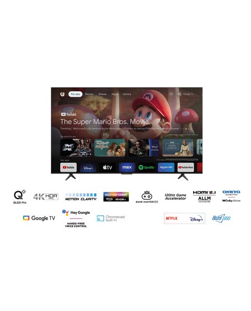 TV QLED 215,9 cm (85") TCL 85C655, 4K UHD, Smart TV by Google TV, Dolby Vision y Atmos, compatible con Google Assistant Titanio-12