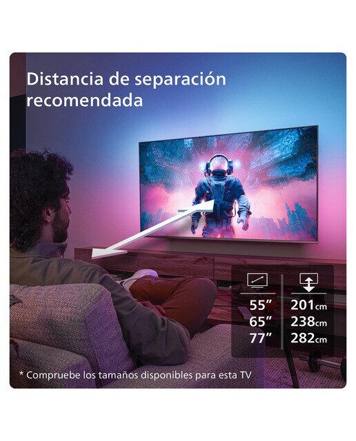 TV OLED 164cm (65") Philips Ambilight 65OLED909 UHD 4K, Dolby Vision y Dolby Atmos, Google TV, Smart TV Negro brillante-15