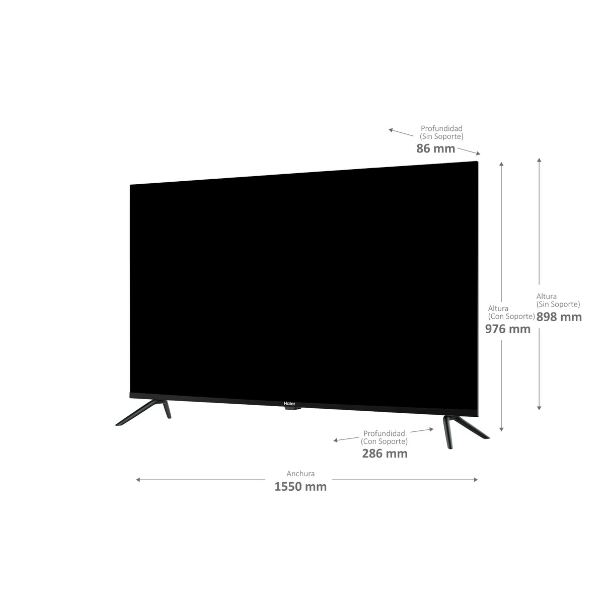 TV LED 177 cm (70") Haier H70K800UX K80 Series, UHD 4K, Smart Google TV, HDR10 Plata-2