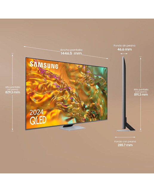 TV QLED 165 cm (65") Samsung TQ65Q80DATXXC, UHD 4K Upscalling, Smart TV - Gris Gris-2