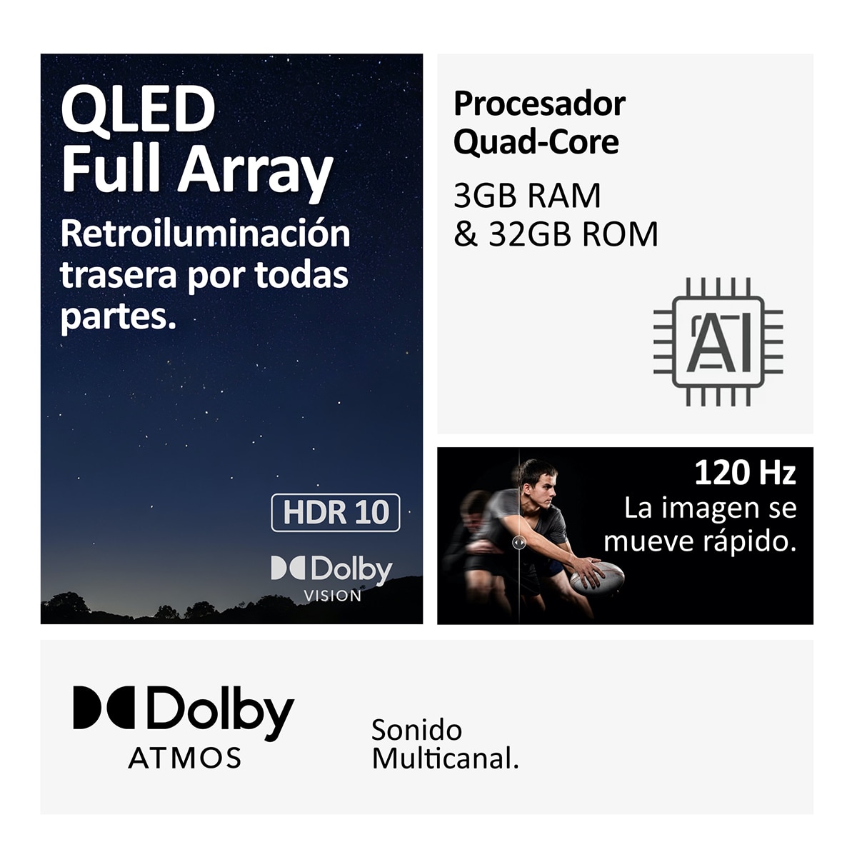 TV QLED 247cm (98") Haier H98S900UX 4K UHD, Full Array, Smart Google TV, Dolby Vision, Dolby Atmos Plata-13