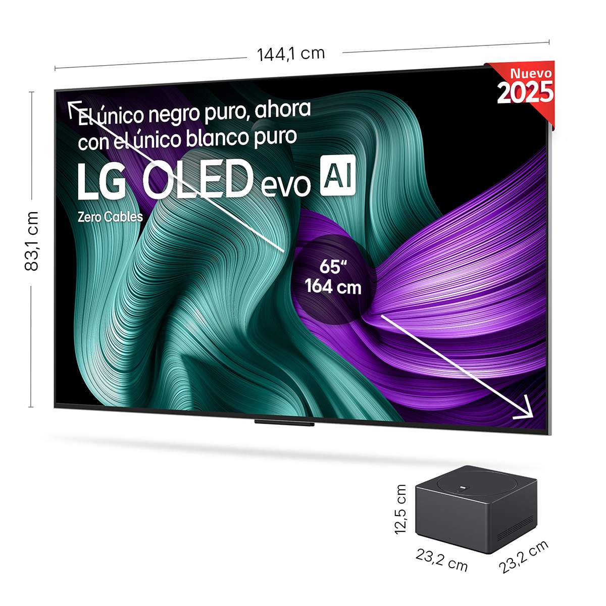 TV OLED evo AI M5 164cm (65") LG OLED65M59LA, Smart TV 4K inalámbrico Negro-2