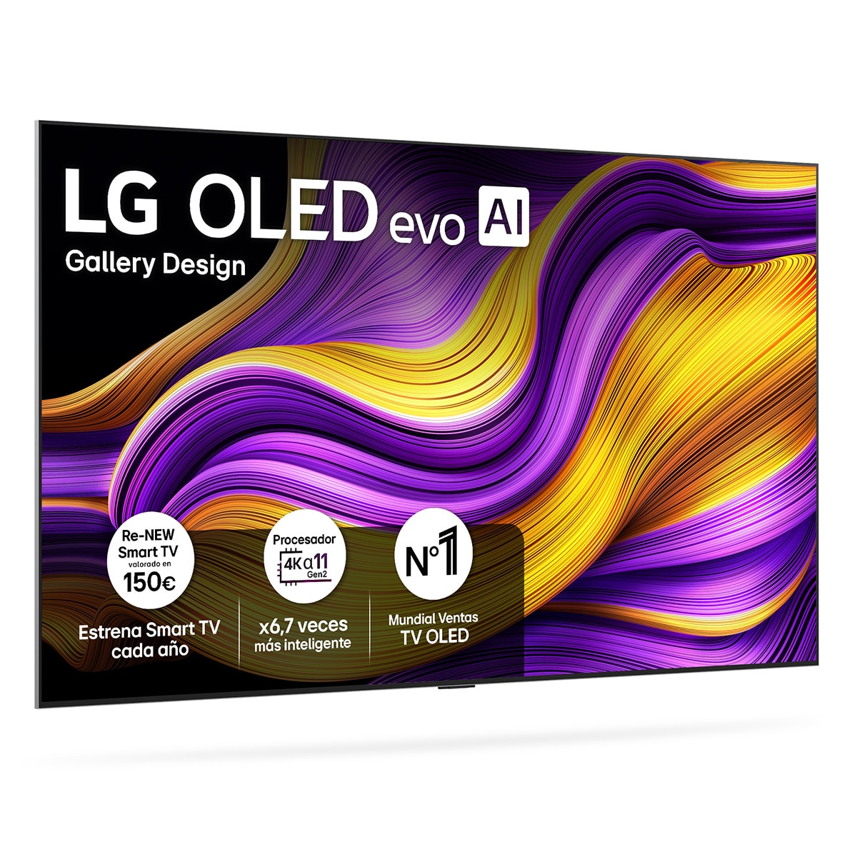 Imagen 0 de TV OLED evo AI G5 210cm (83") LG OLED83G55LW, Smart TV 4K, soporte pared incluido