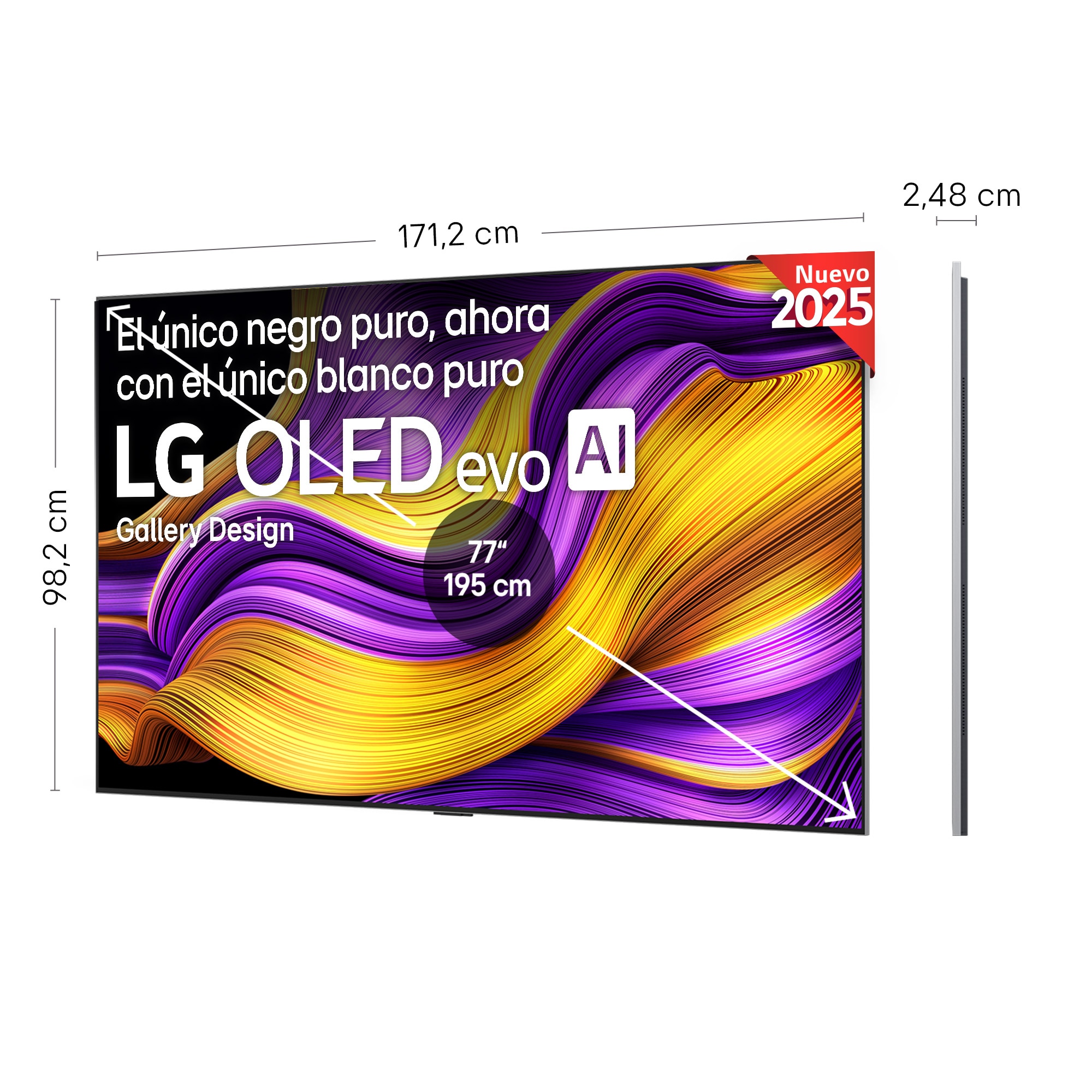 TV OLED evo AI G5 195cm (77") LG OLED77G55LW, Smart TV 4K, soporte pared incluido Negro-3