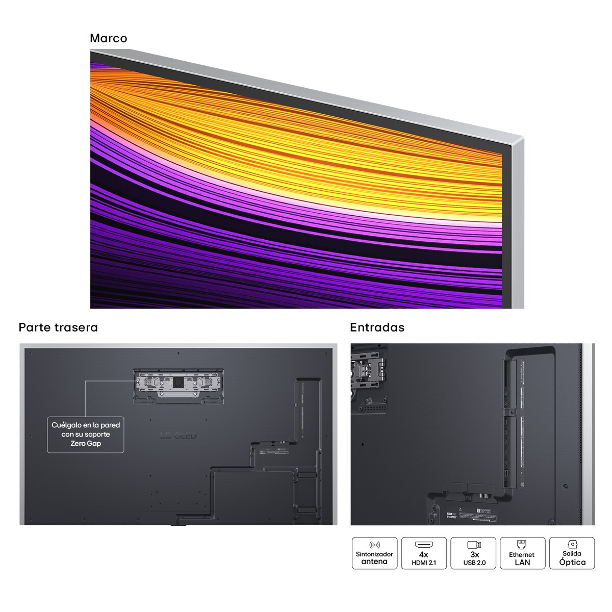 TV OLED evo AI G5 195cm (77") LG OLED77G55LW, Smart TV 4K, soporte pared incluido Negro-18