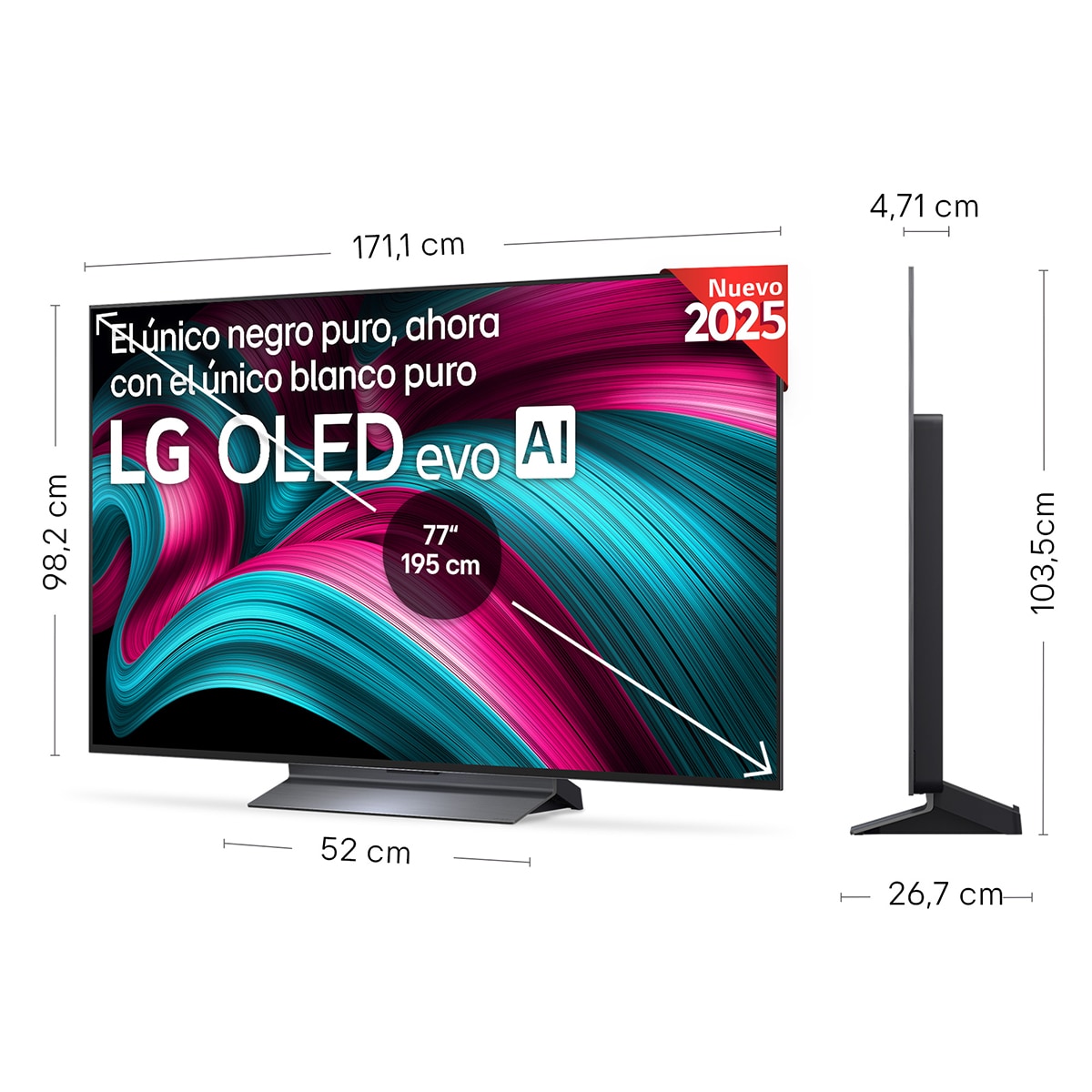 TV OLED 77" LG OLED77C56LB, evo AI C5, 4K, Smart TV Preto-2