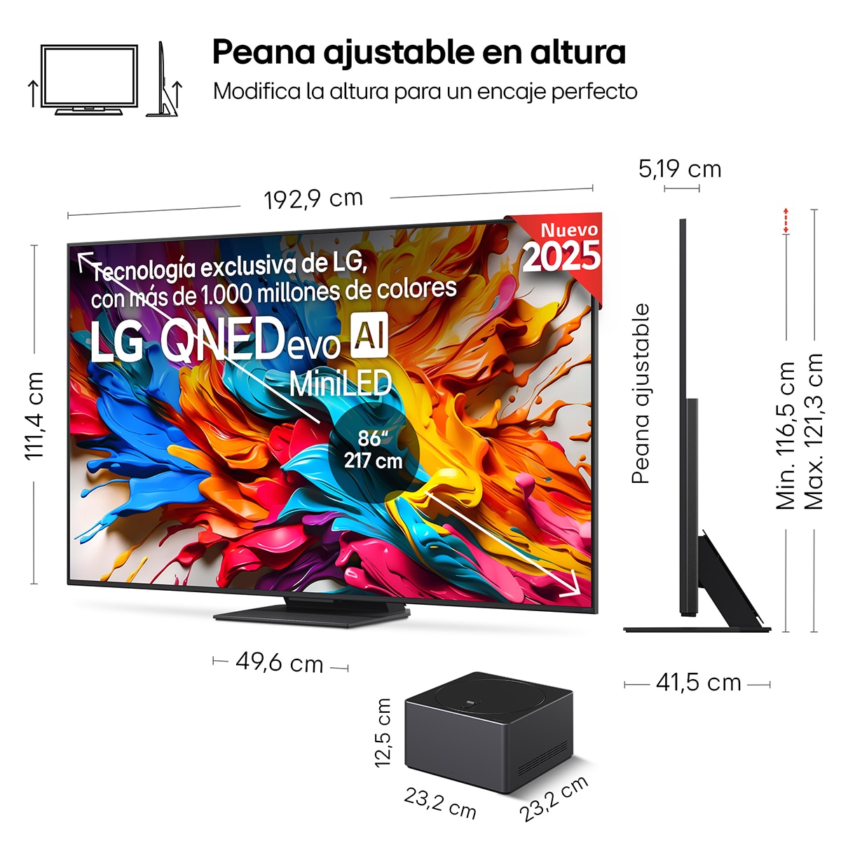 TV QNED evo MiniLED AI 217cm (86") LG 86QNED9MA6B, 4K inalámbrico, Smart TV Negro-2